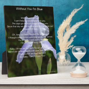 Ohne dich bin ich blau Gedicht Blaue Schwertlilie Fotoplatte
