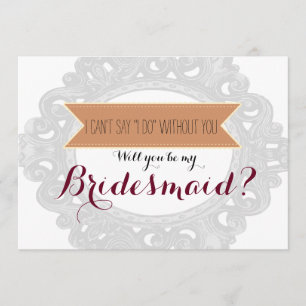 Ohne dich kann ich nicht "Ich tue" sagen   Bridesm Einladung