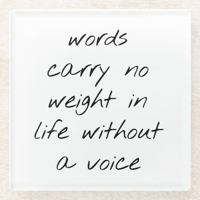 Ohne einen Untersetzer aus Stimmglas (Vorderseite)