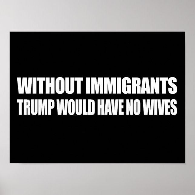 Ohne Einwanderer hätte Trump keine Ehefrauen - -. Poster (Vorne)