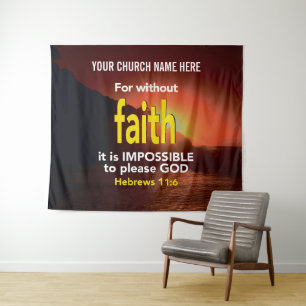 OHNE GLAUBEN Hebräer 11:6 Christliche Kirche Wandteppich