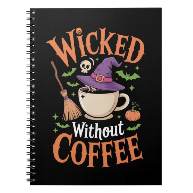Ohne Kaffee geheultes Halloween Notizblock (Vorderseite)