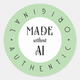 Ohne KI-Aufkleber hergestellt Runder Aufkleber