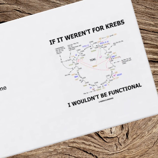 Ohne Krebs wäre ich nicht funktionell Visitenkarte (Biochemistry attitude business card featuring Krebs cycle & humorous saying)