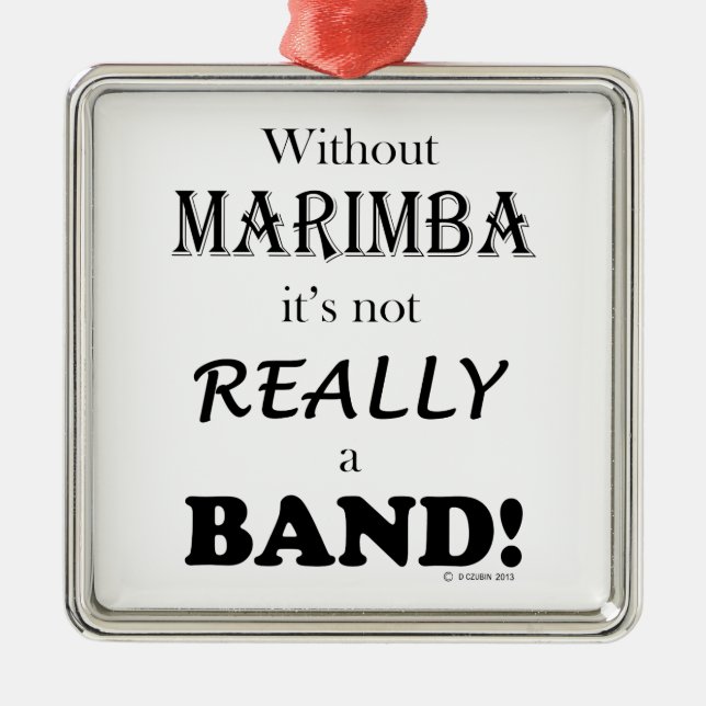 Ohne Marimba - Band Silbernes Ornament (Vorne)