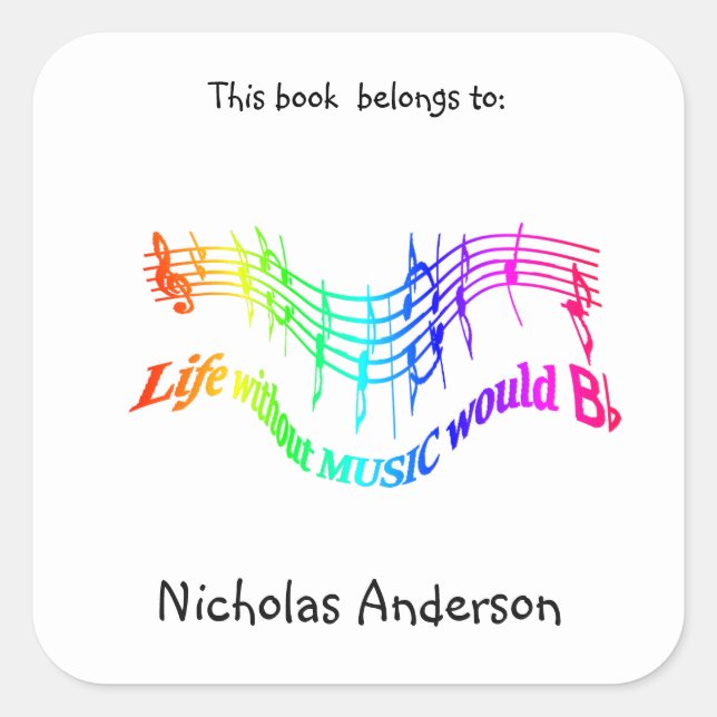 Ohne Music Life wäre eine "Flat Fun Buchzeichen Ar Quadratischer Aufkleber (Vorderseite)