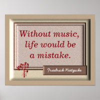 Ohne Musik II - Nietzsche Zitat - Print