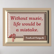 Ohne Musik II - Nietzsche Zitat - Print