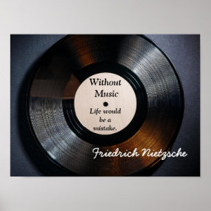 Ohne Musik - Nietzsche Zitat - Kunstdruck Poster