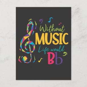 Ohne Musik wäre das Leben eine flache Clef-Musiksz Postkarte