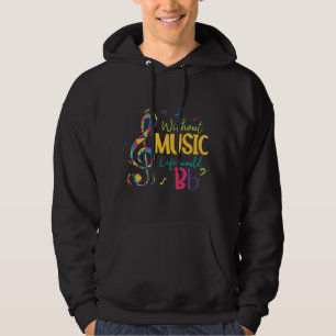 Ohne Musik würde das Leben flatter Clef Musikernot Hoodie
