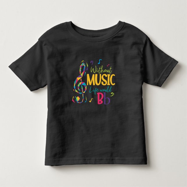 Ohne Musik würde das Leben flatter Clef Musikernot Kleinkind T-shirt (Vorderseite)