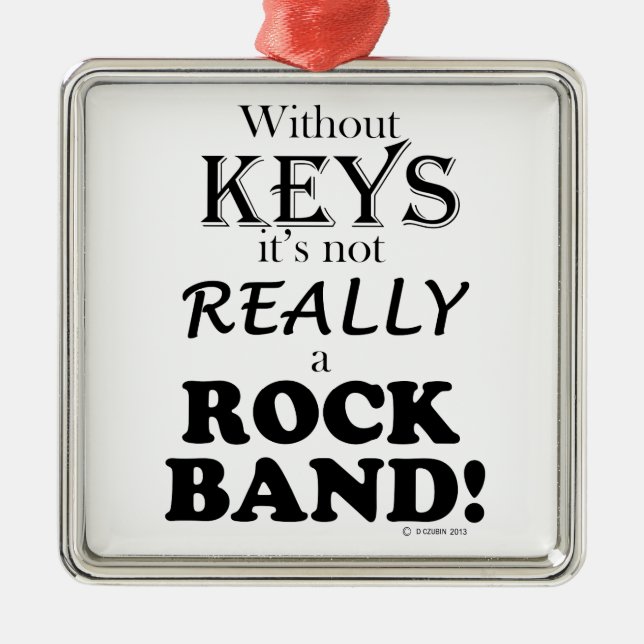 Ohne Schlüssel - Rock Band Silbernes Ornament (Vorne)