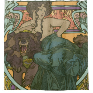 Ohne Titel von Alphonse Mucha (1902) Duschvorhang