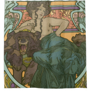 Ohne Titel von Alphonse Mucha (1902) Duschvorhang