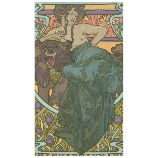Ohne Titel von Alphonse Mucha (1902) Tischdecke (Vorderseite)