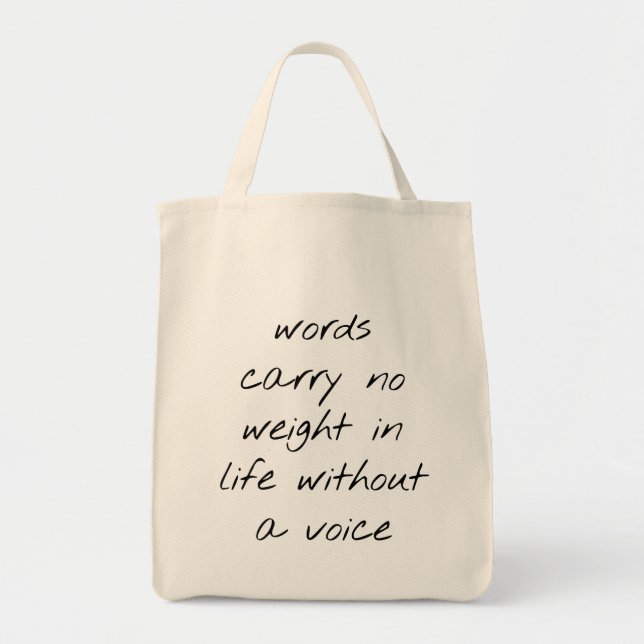 Ohne Voice-Lebensmittelgeschäft Tote-Tasche Tragetasche (Vorne)