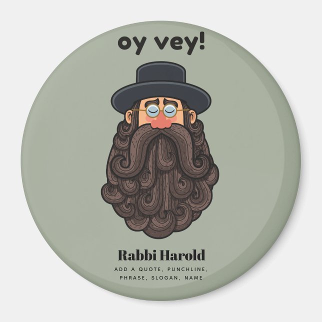 OHR! Funny RABBI Peronised Magnet (Vorne)