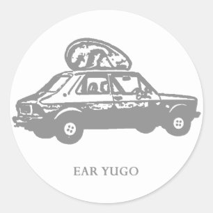 Ohr yugo runder aufkleber
