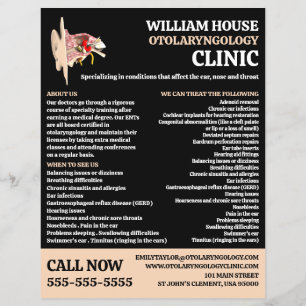 Ohrdesign, Otolaryngologin Otolaryngology Clinic Flyer