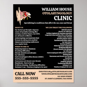 Ohrdesign, Otolaryngologin Otolaryngology Clinic Poster