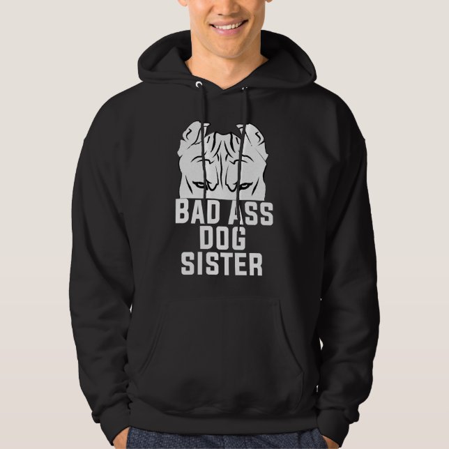 Ohren-System Bewaffnete Pitbulle Hund Lover Funny  Hoodie (Vorderseite)