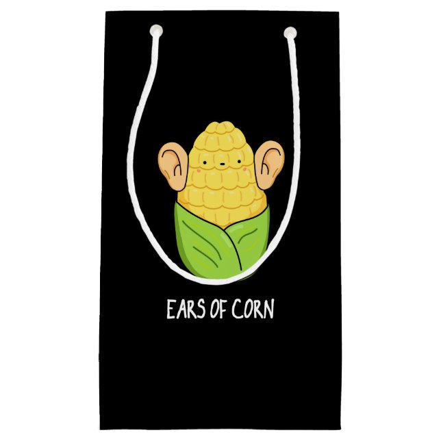 Ohren von Mais Funny Mais Pun Dark BG Kleine Geschenktüte (Vorderseite)