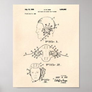 Ohrenschutz Wasserball 1969 Patent Kunst Altes Pep Poster