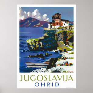 Ohrid Jugoslawien Vintage Travel Poster wiederherg