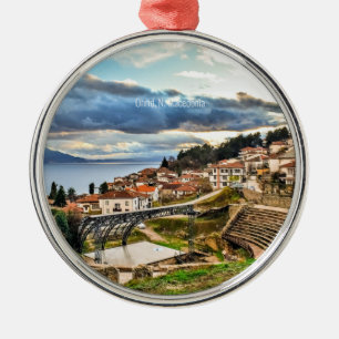 Ohrid, Mazedonien Panoramasicht Ornament Aus Metall