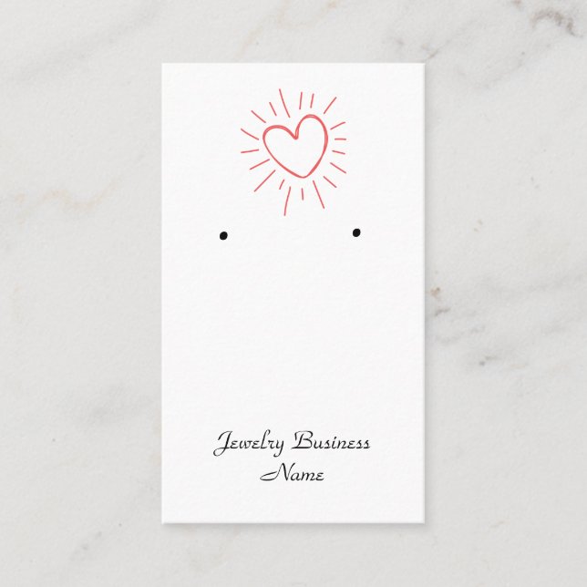 Ohrkarte für Schmuckhersteller und Verkauf. Visitenkarte (Vorderseite)
