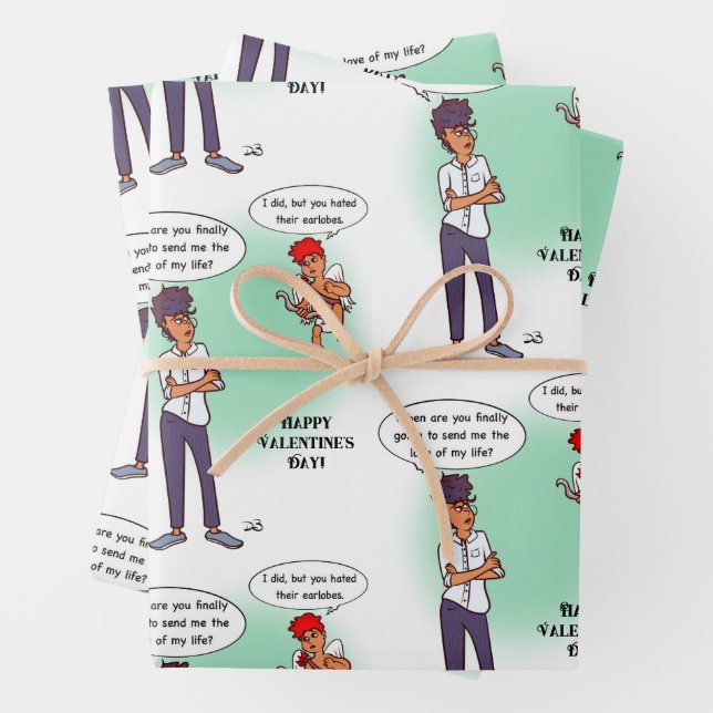 Ohrläppchen Valentinstag-Geschenkpapierbögen Geschenkpapier Set (Beispiel)