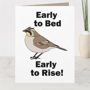 Ohrlerche Früh Ins Bett Früh Aufstehen Vogel Zitat Karte