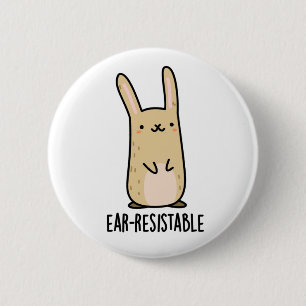 Ohrresistenter, sonniger Kaninchenpun Button