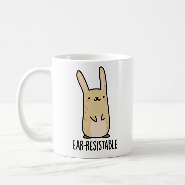 Ohrresistenter, sonniger Kaninchenpun Kaffeetasse (Links)