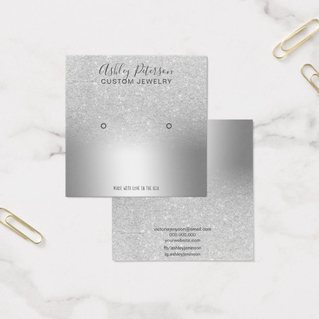Ohrring-Anzeige der Glitzern des Silberleins (Büro)