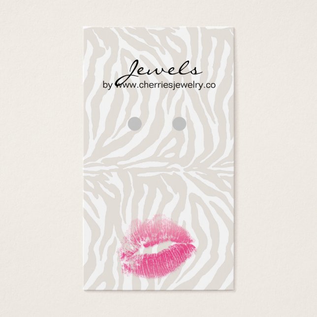 Ohrring Display Cards Niedlich Zebra Lips Schmuck (Vorderseite)