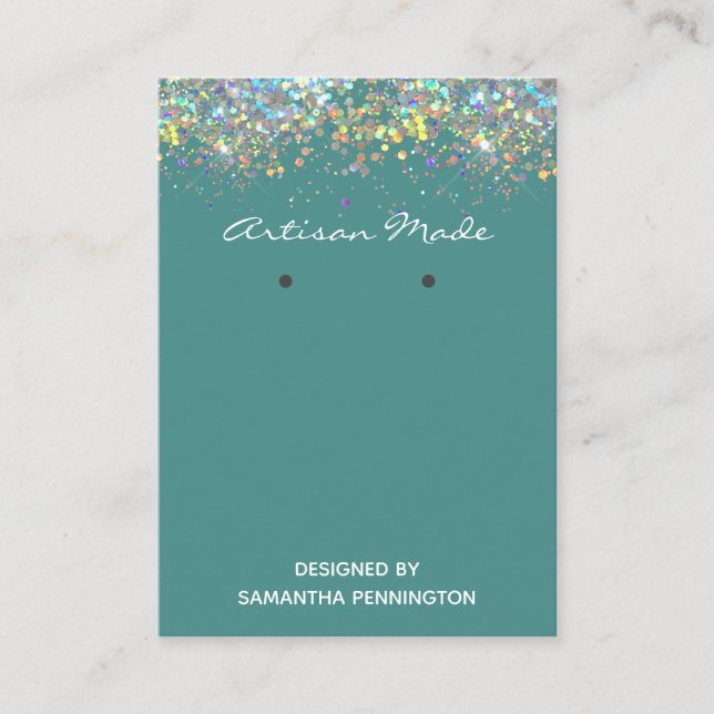 Ohrring-Display-Imitate Rainbow-Metalialer Glitzer Visitenkarte (Vorderseite)