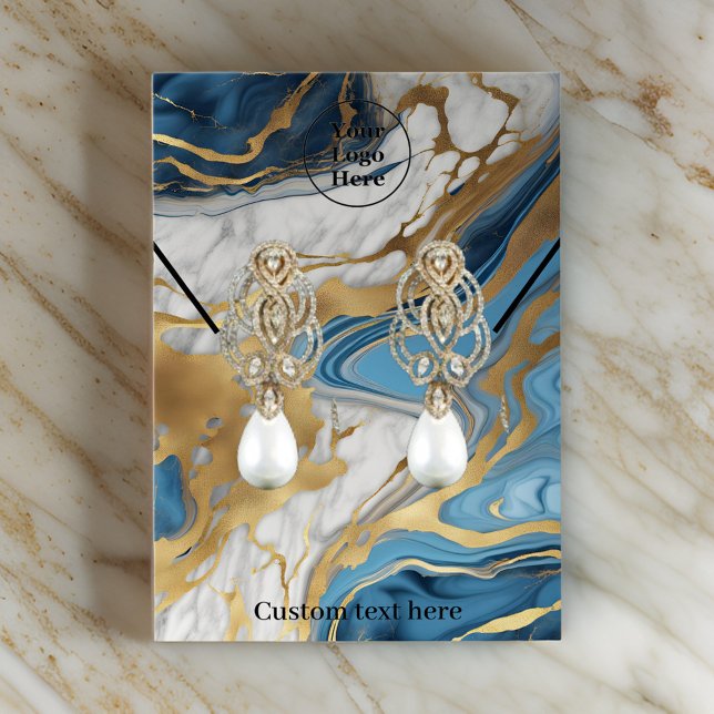 Ohrringe aus blauem und goldfarbenem Marmor Displa (Von Creator hochgeladen)