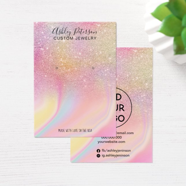 Ohrringe aus Chic Glitzer Regenbogenschmuck (Schreibtisch)