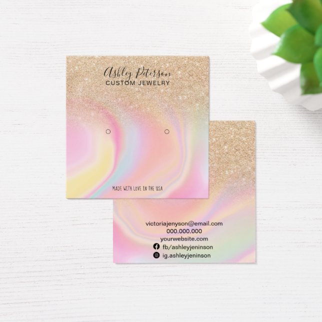 Ohrringe aus Gold-Glitzer-Einhorn-Marmor (Schreibtisch)