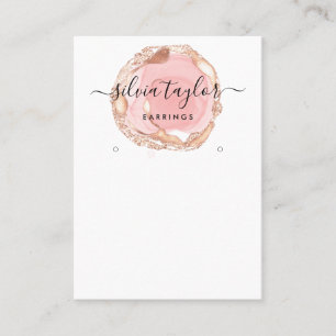 Ohrringe mit Typografie zeigen den Schmuckhalter Visitenkarte
