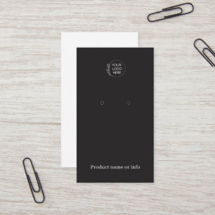 Ohrstecker-Anzeigekarte Logo Schwarze Schmuckanz Visitenkarte