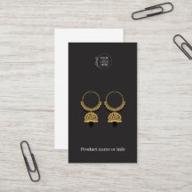 Ohrstecker-Anzeigekarte | Logo Schwarze Schmuckanz