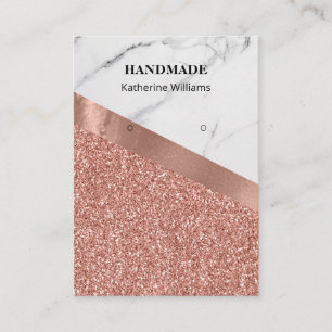 Ohrstecker Display Rose Gold Glitter Marmor Visitenkarte