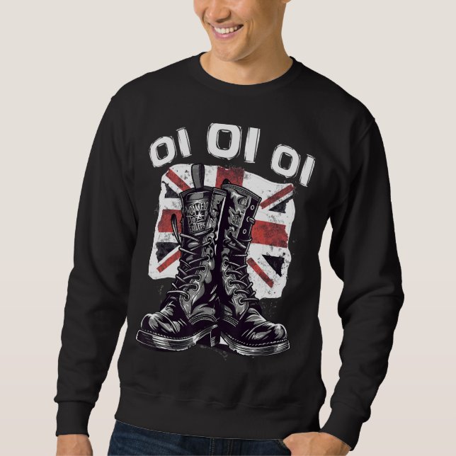 Oi Punk Rock with Skinhead Combat Boots - Oi Oi i  Sweatshirt (Vorderseite)