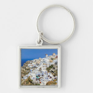 Oia-Dorf auf Santorini Insel, Nord, Griechenland Schlüsselanhänger