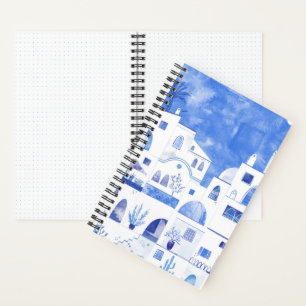 Oia Santorini Griechenland Aquarellmalerei Notizbuch