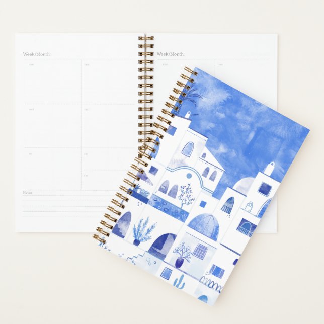 Oia Santorini Griechenland Aquarellmalerei Planer (Anzeige)