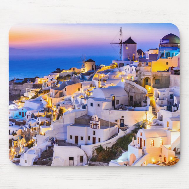 Oia Santorini Griechenland Mousepad (Vorne)